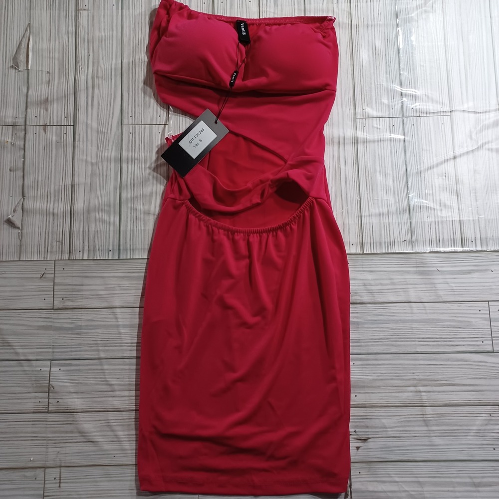 Venti6 Italy Womens Strapless Cutout Bodycon Dress Pink Size M R22246